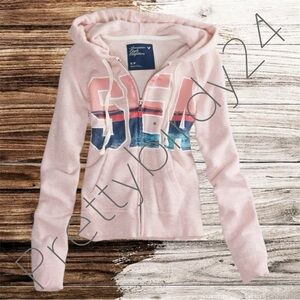 Retro AEO Pink Marble “Sea” Zip Up Hoodie Sweatshirt